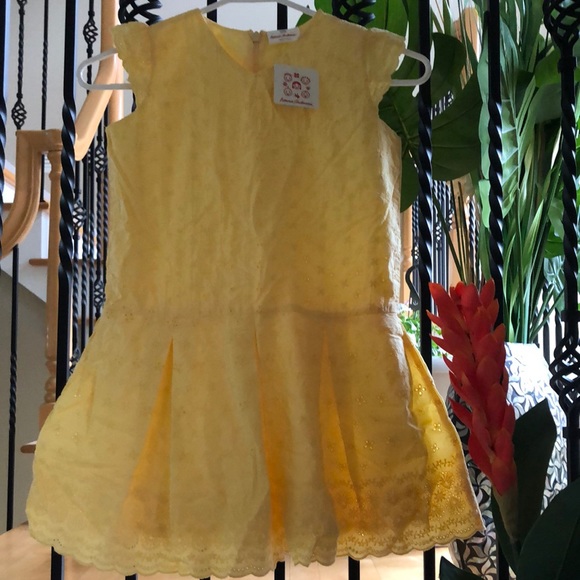 Hanna Andersson Other - Hanna Andersson Yellow Eyelet Cotton Sundress Spring Dress Size 110cm 4-6Yrs